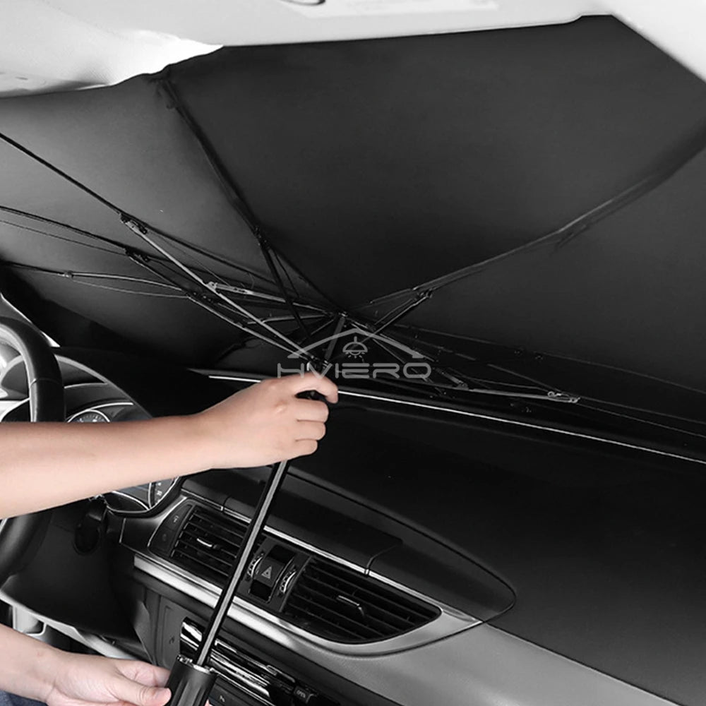 Pare-soleil pliable pour pare-brise de voiture, pare-soleil de voiture, protection intérieure, parasol automatique, couvertures avant de parapluie, pièces d'accessoires polyvalents