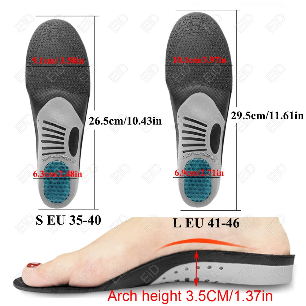 Semelles orthopédiques en gel de qualité supérieure unisexe, pied plat 4WD, semelle de santé pour chaussures, insertion de coussin de soutien de la voûte plantaire pour fasciite plantaire