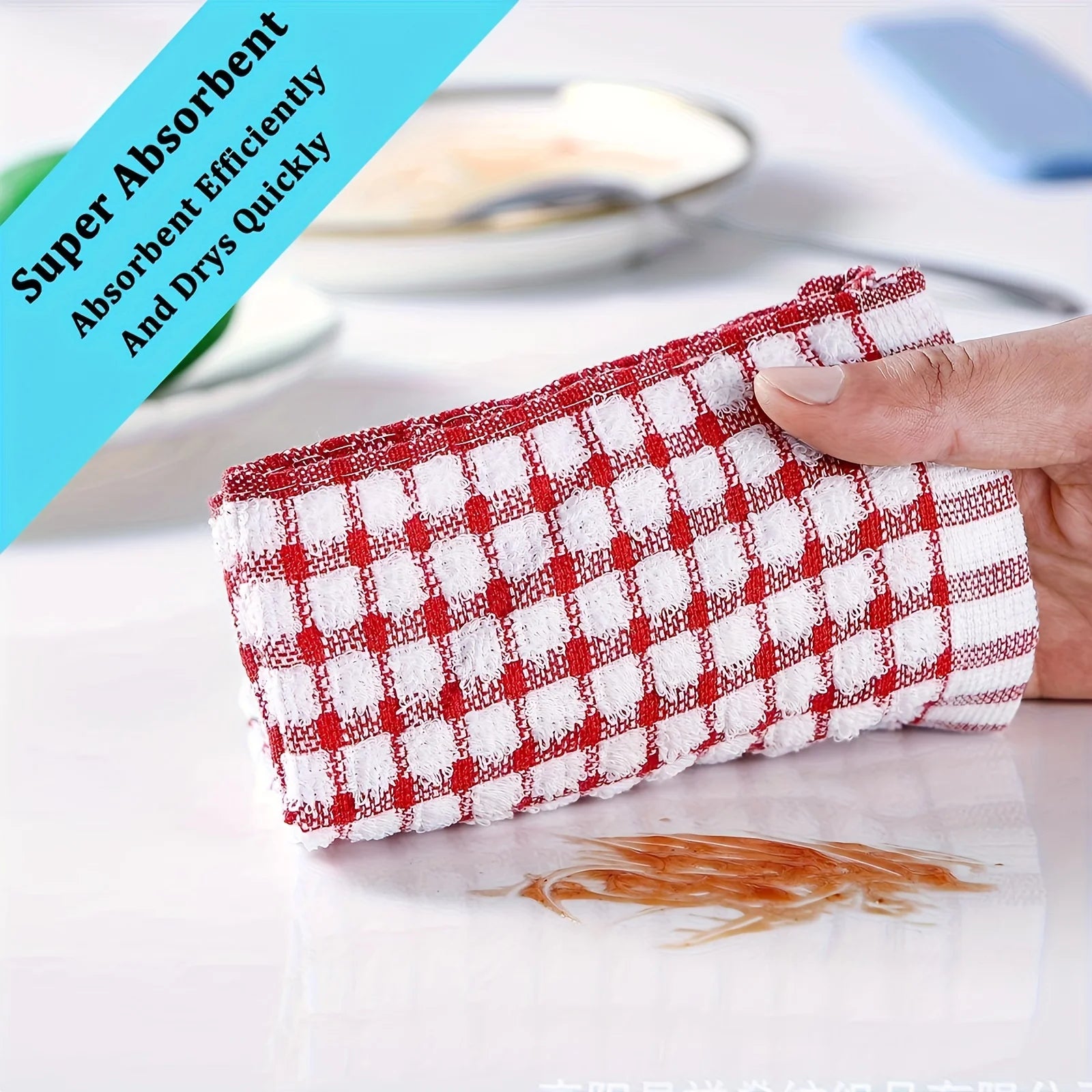 Serviettes absorbantes à carreaux