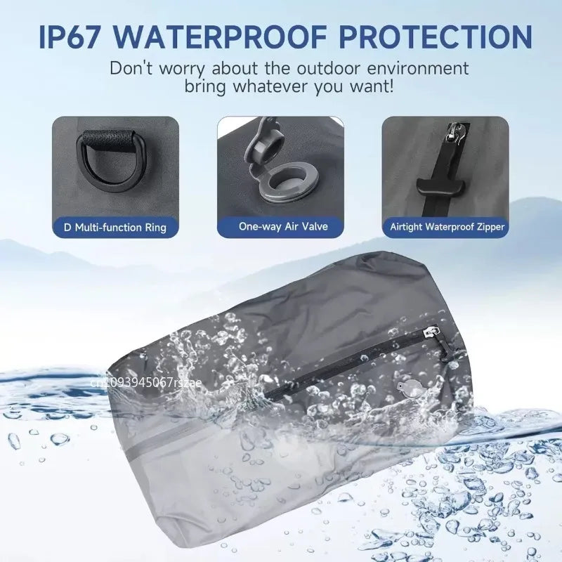 Sac de compression sous vide pour bagages de 17 L, réutilisable, imperméable, anti-poussière, économise 60 % d'espace, sac de voyage sous vide, sacs de rangement