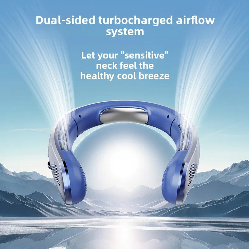 Ventilateur électrique suspendu au cou, 8000mAh, Portable, sans lame, Mini refroidisseur d'air rechargeable, silencieux, affichage numérique LED, pour l'extérieur