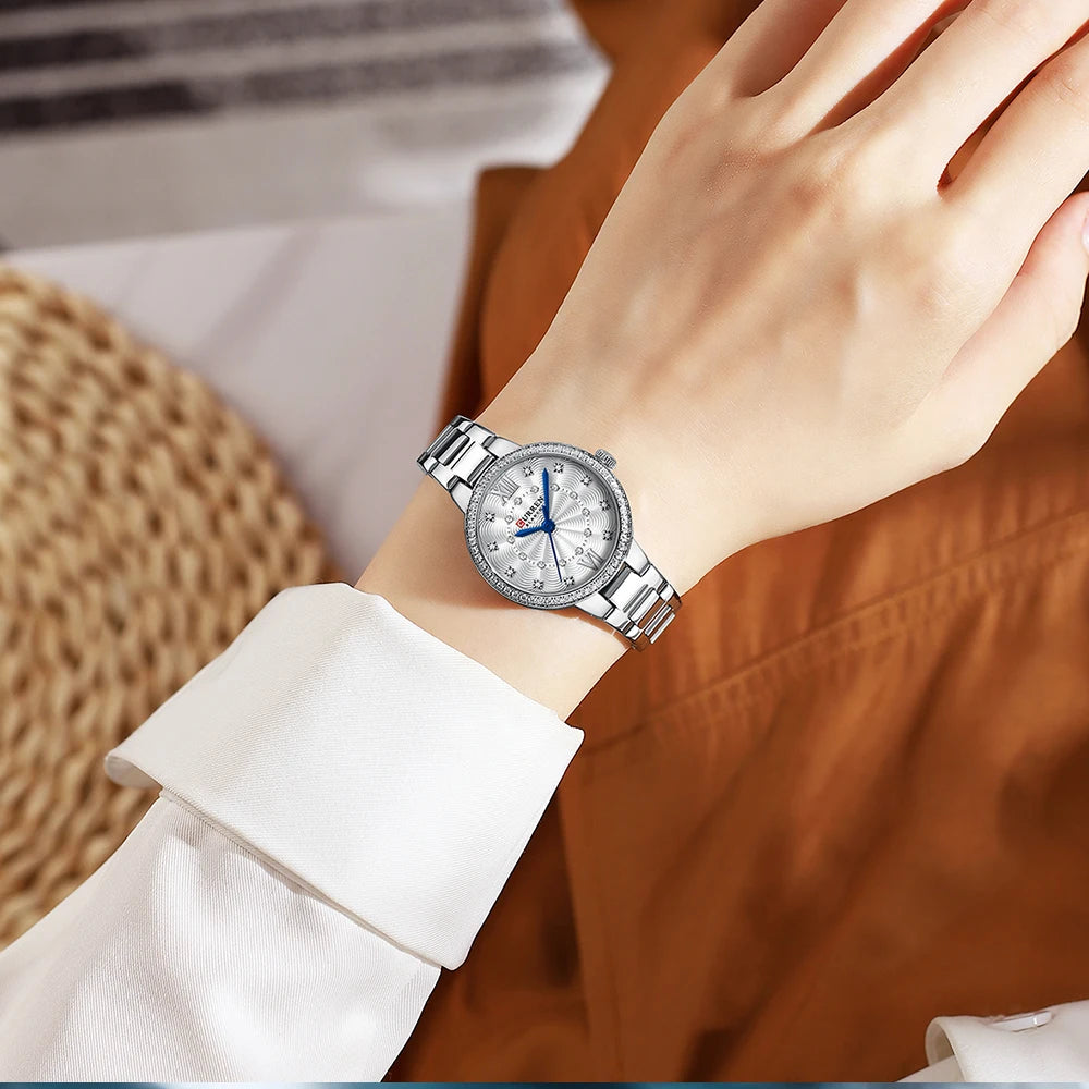 Istro REN-Montres-bracelets à quartz avec bracelet en acier inoxydable pour hommes et femmes, biscuits de luxe, cadran rose, montres à la mode, nouveau