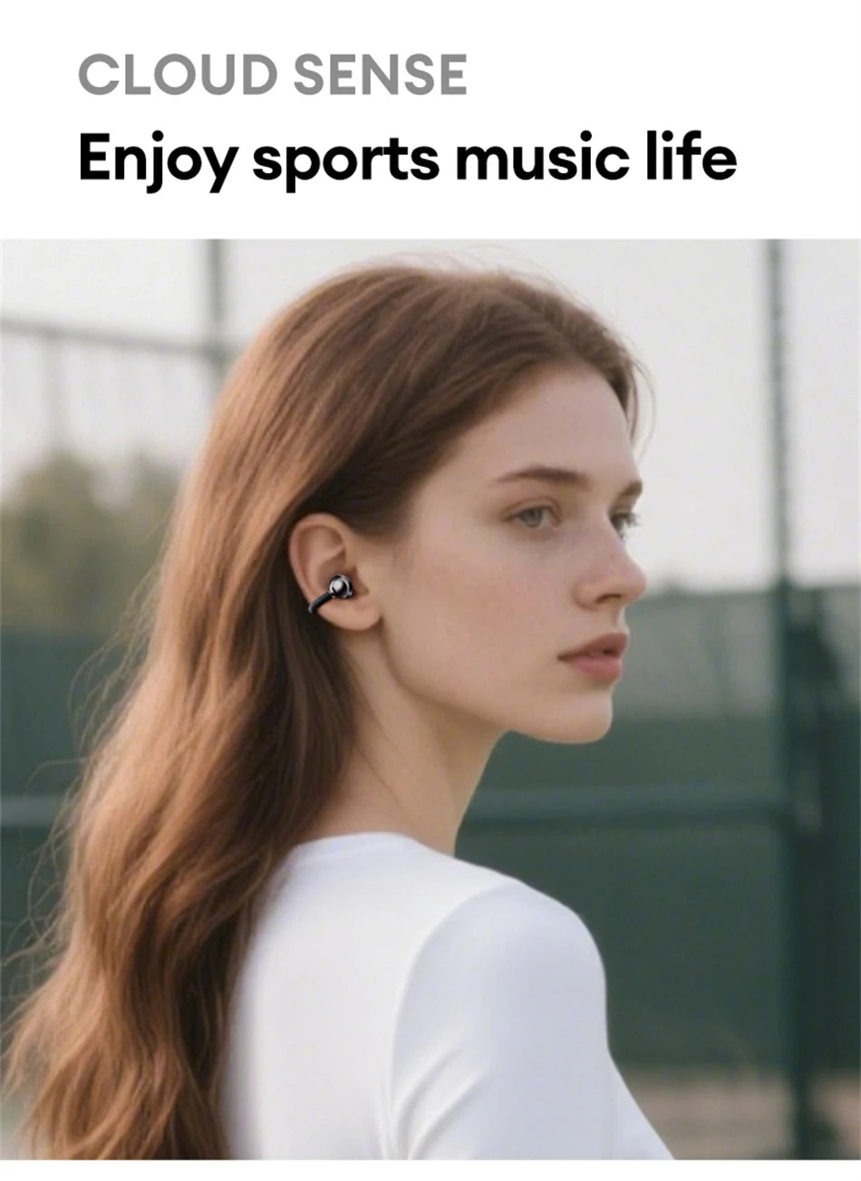 Casque sans fil Bluetooth 6.0 Lenovo LE302, longue durée de vie de la batterie, écouteurs sportifs à clip d'oreille, écouteurs stéréo HIFI à réduction de bruit