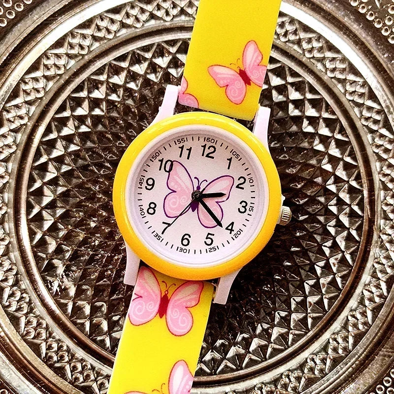 Belles filles montres papillon impression Silicone bonbons gelée montres à Quartz pour enfants enfants filles étudiants cadeaux de fête horloge