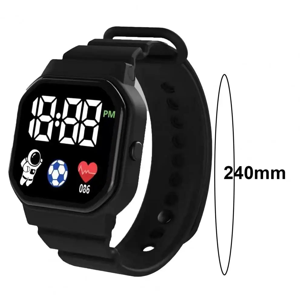 Nouvelle montre numérique LED pour enfants, garçons et filles, montres de sport de football, montre numérique en silicone, montre-bracelet électronique décontractée pour enfants