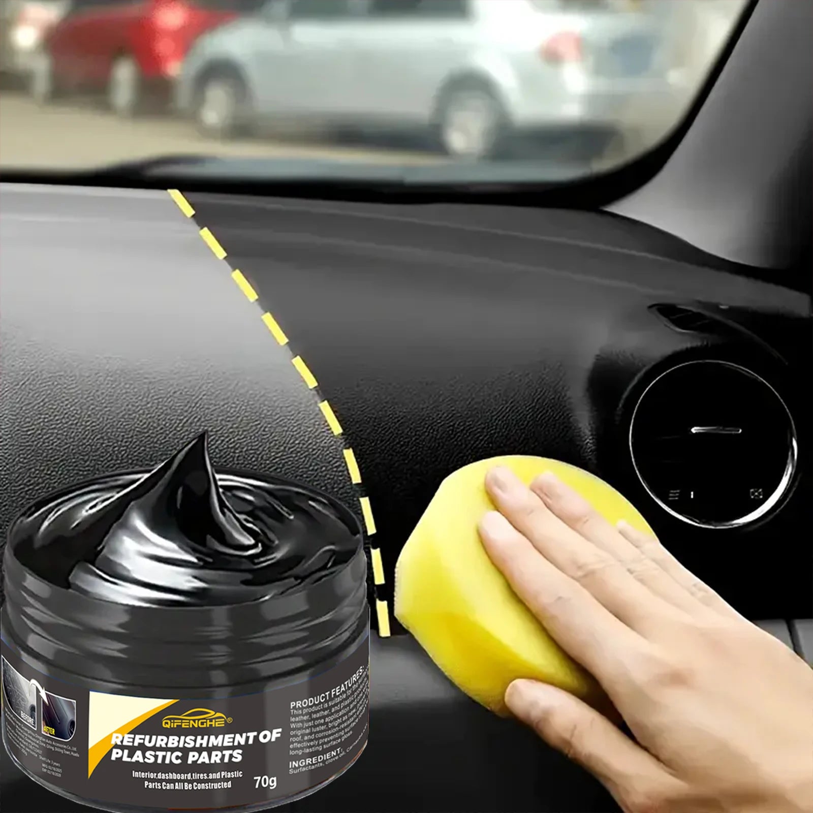 Agent de réparation du plastique automobile-cire de polissage du plastique intérieur et extérieur, crème anti-âge anti-rayures, adaptée aux pneus