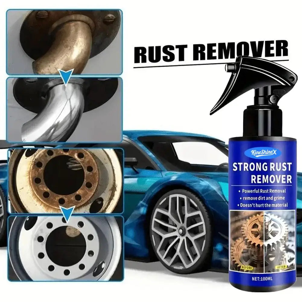 Décapant de Rouille pour Voiture, Spray Dégrippant Rapide pour Tuyaux d'Échappement, Entretien des Jantes de Voiture, Nettoyant pour Métal et Agent Anti-Taches de Poussière de Fer