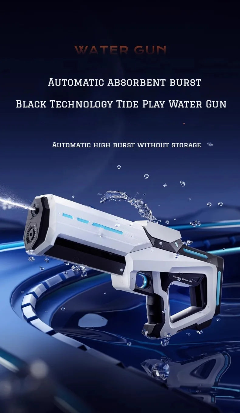 Pistolets à eau électriques de 42 cm pour adultes, haute pression, absorption automatique d'eau, jouets d'été pour la plage et la piscine, cadeaux pour enfants