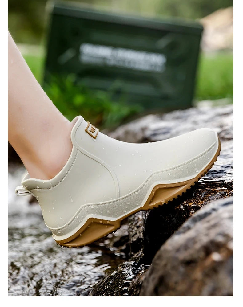 Chaussures de pluie tendance pour homme, imperméables, antidérapantes, en caoutchouc, pour l'extérieur, la cuisine et la pêche