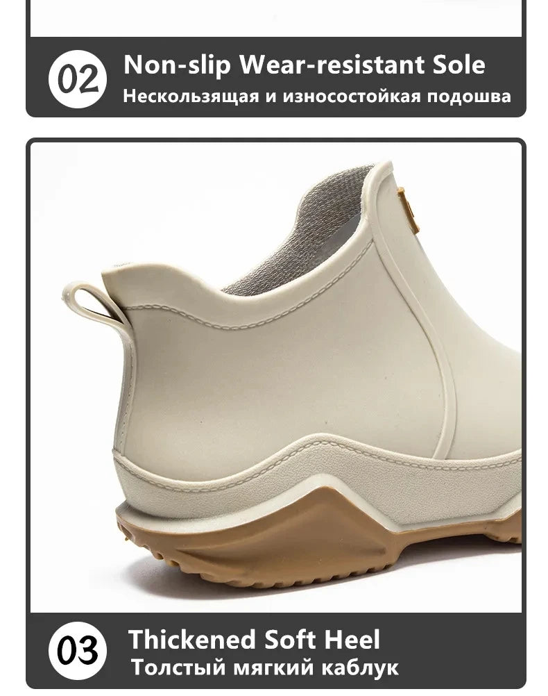 Chaussures de pluie tendance pour homme, imperméables, antidérapantes, en caoutchouc, pour l'extérieur, la cuisine et la pêche