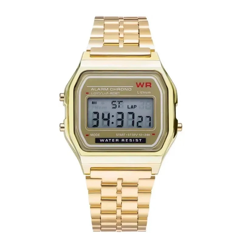 F91W bracelet en acier montres femmes montre hommes horloge d'affaires multifonction LED numérique sport montre-bracelet horloge électronique Electron wi