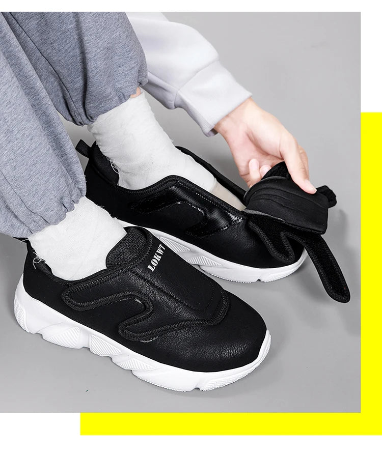 Chaussures pour personnes âgées diabétiques avec fermeture à crochet et boucle pour pieds larges, baskets orthopédiques légères pour œdèmes avec soutien de la voûte plantaire haute