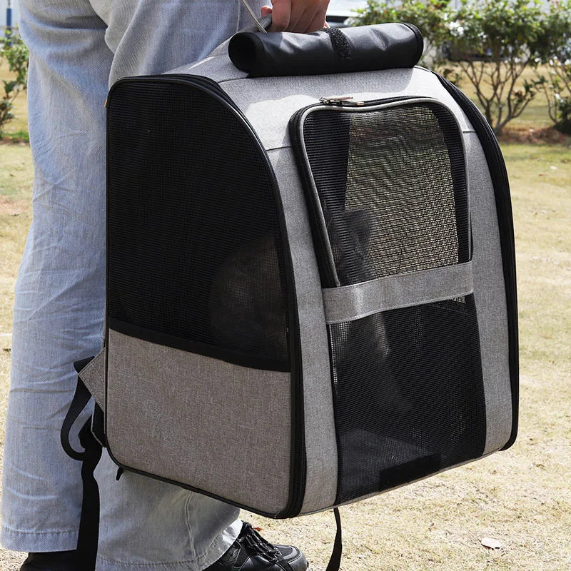 Sacs à dos pour animaux de compagnie, sac à bandoulière respirant pour l'extérieur, pour petits chiens et chats, sac à dos pliable de voyage Portable, fournitures pour animaux de compagnie