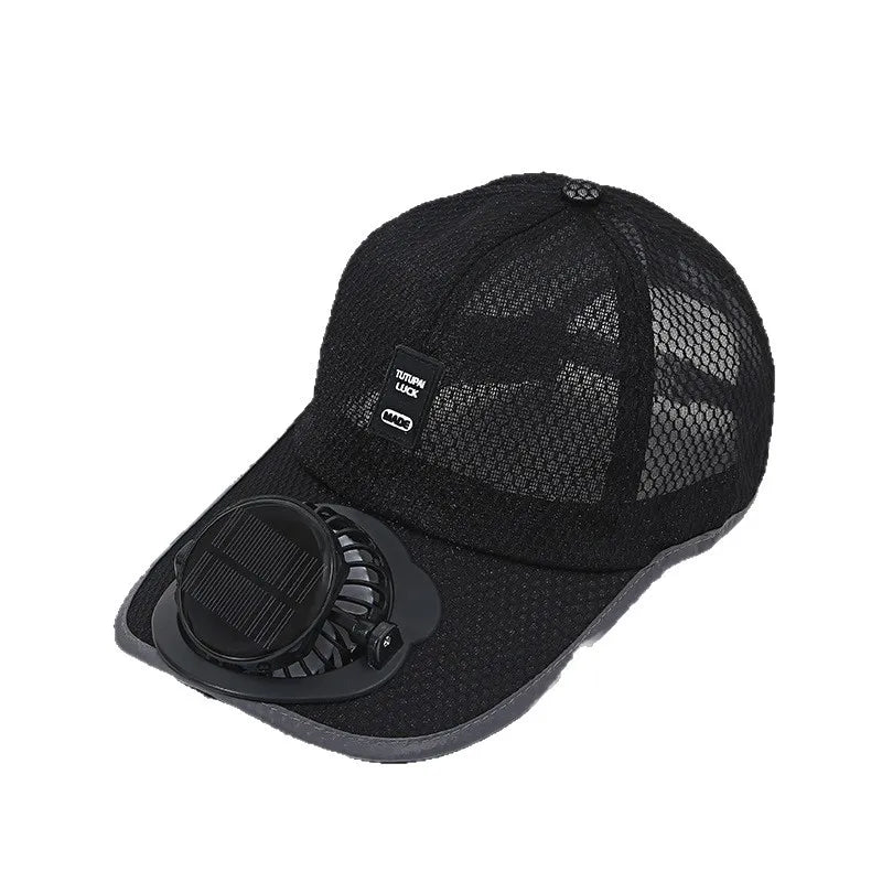Casquette de baseball à énergie solaire - Chapeau d'été respirant en maille anti-UV pour hommes et femmes, idéal pour les activités de plein air