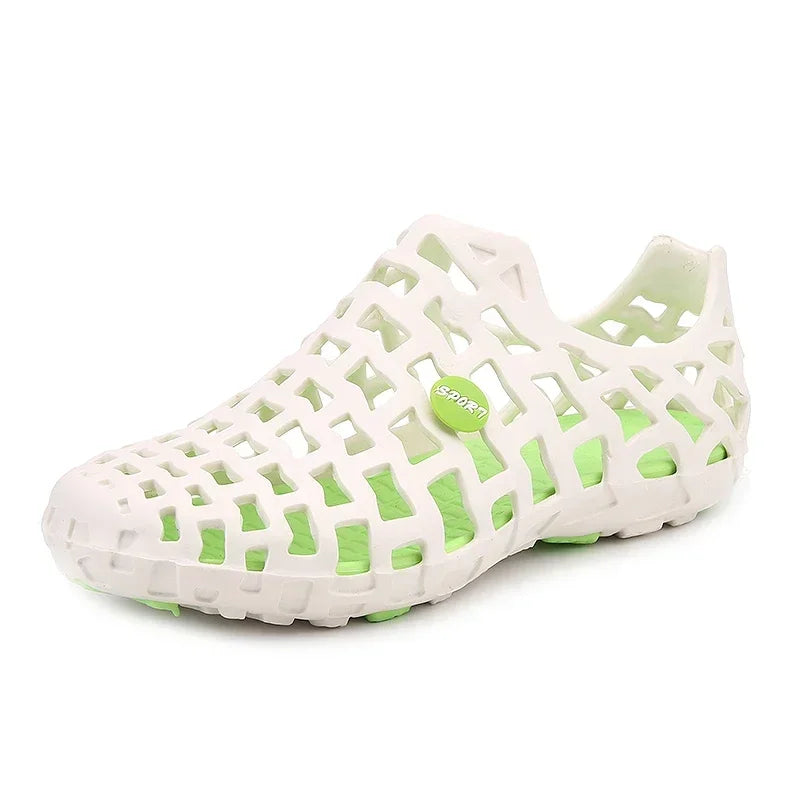 Chaussures d'eau d'été pour hommes, sandales de plage respirantes, chaussures d'eau en amont, pantoufles creuses à séchage rapide pour femmes
