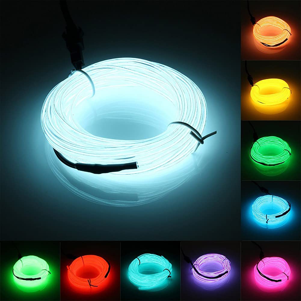 Bande lumineuse LED pour intérieur de voiture, néon, câblage EL, lampe décorative pour auto, bricolage, lumière ambiante flexible, USB, escales de fête, diode, 5m