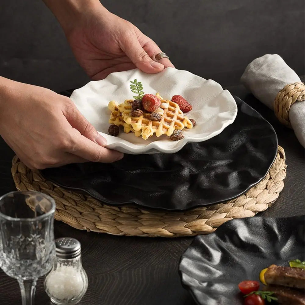 Assiette en céramique pour cuisine occidentale, créative, multifonctionnelle, réutilisable, pour steak et pain