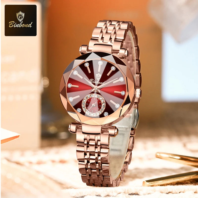 BINBOND nouvelle mode montre élégante de luxe Quartz femmes montres étanche lumineux Date coeur de l'océan conception mme montre-bracelet