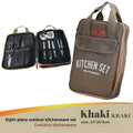Ensemble d'ustensiles de voyage 8 pièces Livré avec un ensemble complet d'ustensiles de cuisine épais Kit de rangement Couverts Fournitures de camping portables Outils