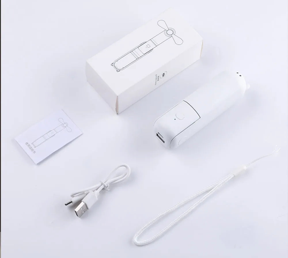 Ventilateur portable 2000 mAh USB rechargeable 3 vitesses mini ventilateur pliable tenu dans la main petit ventilateur de voyage de poche avec batterie externe pratique
