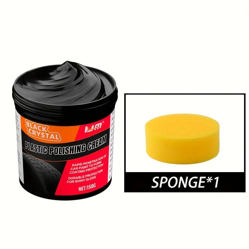 Pâte de réparation pour plastique et caoutchouc, 150g, vernis cristal noir pour rayures de voiture, brillance des pneus et renouvellement intérieur, Anti-âge et décoloration