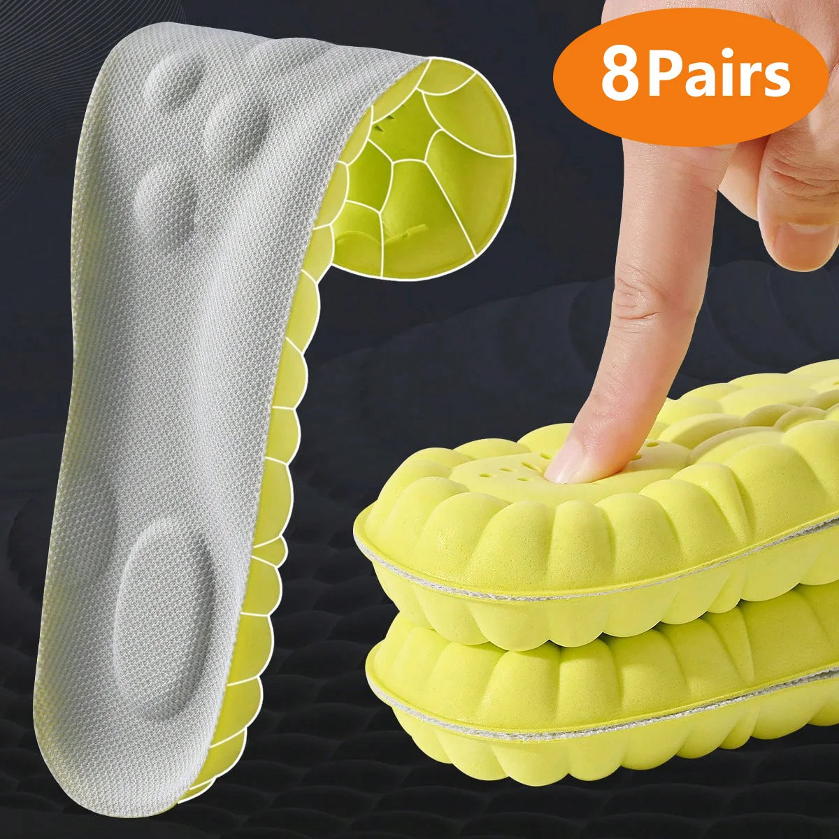 Semelles intérieures de Sport en Latex, 1/2/4 paires, coussinets de chaussures souples à haute élasticité, orthèses, respirantes, Absorption des chocs, coussin de soutien de la voûte plantaire