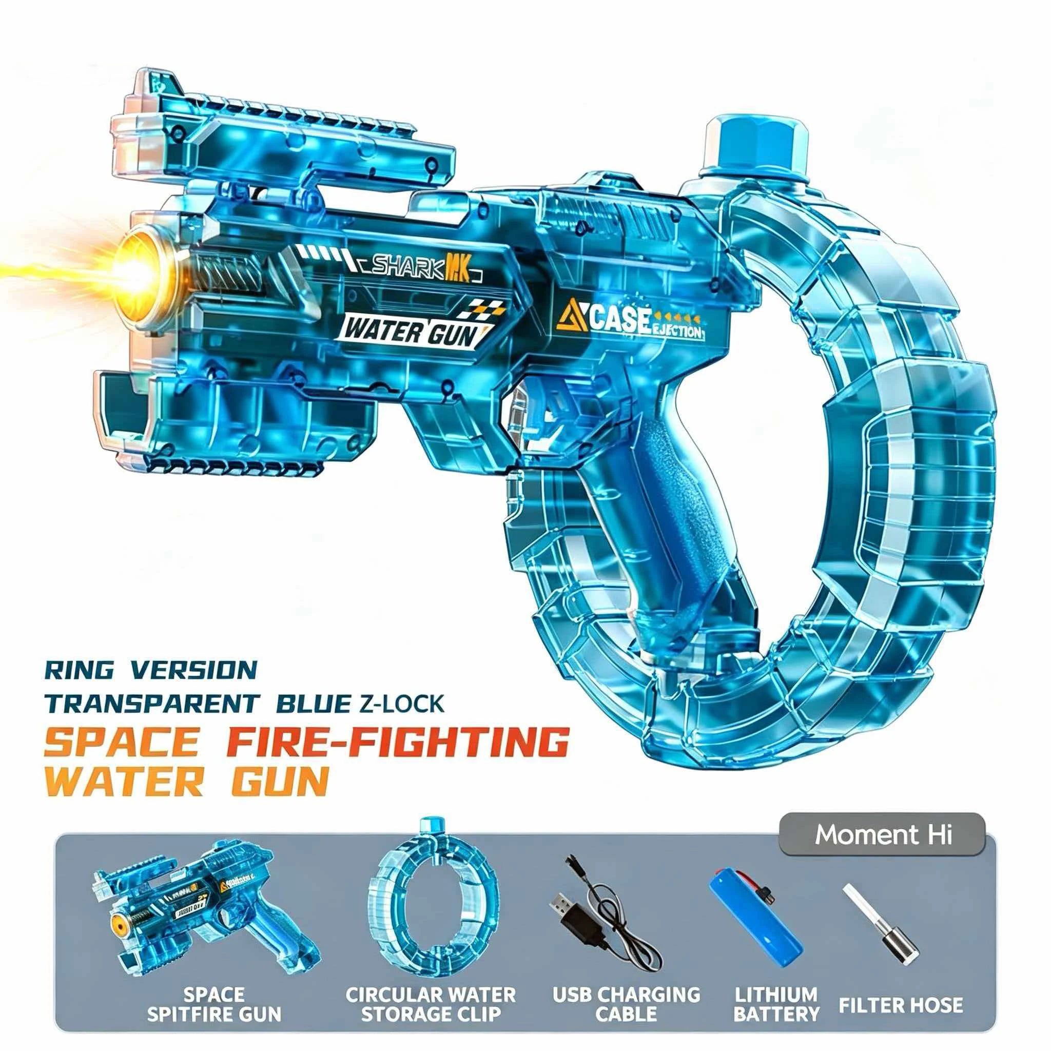 Pistolet à eau électrique avec simulation de tir et de recul, jouet pour enfants, pistolet à eau automatique avec capteur lumineux, jouet d'été pour la plage et les activités de plein air
