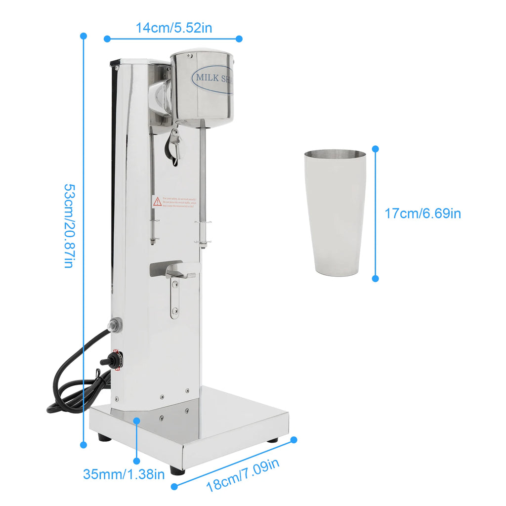 Machine à Milk-Shake commerciale 180W 650ML, en acier inoxydable, mélangeur de crème de lait 18000 tr/min