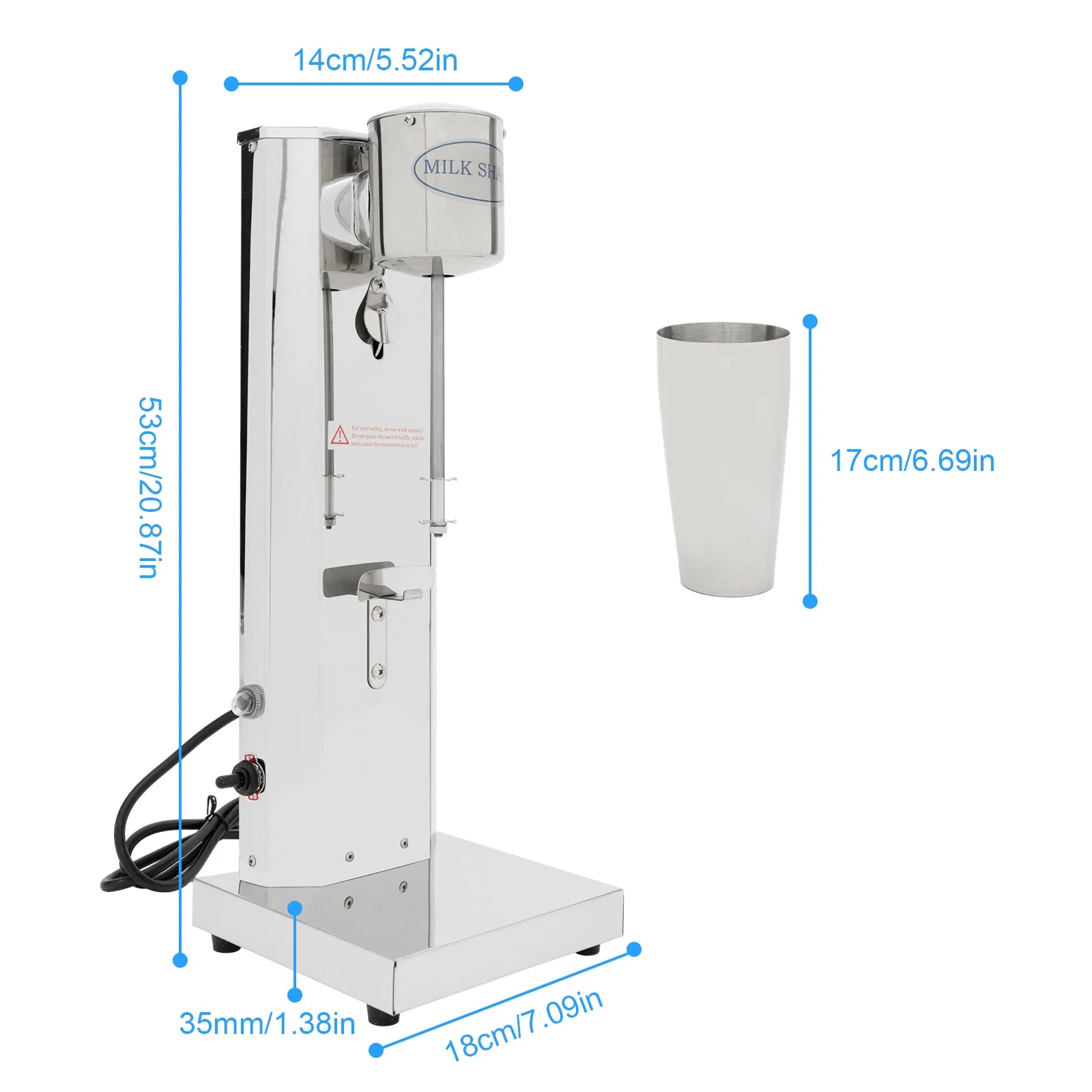Machine à Milk-Shake commerciale 180W 650ML, en acier inoxydable, mélangeur de crème de lait 18000 tr/min