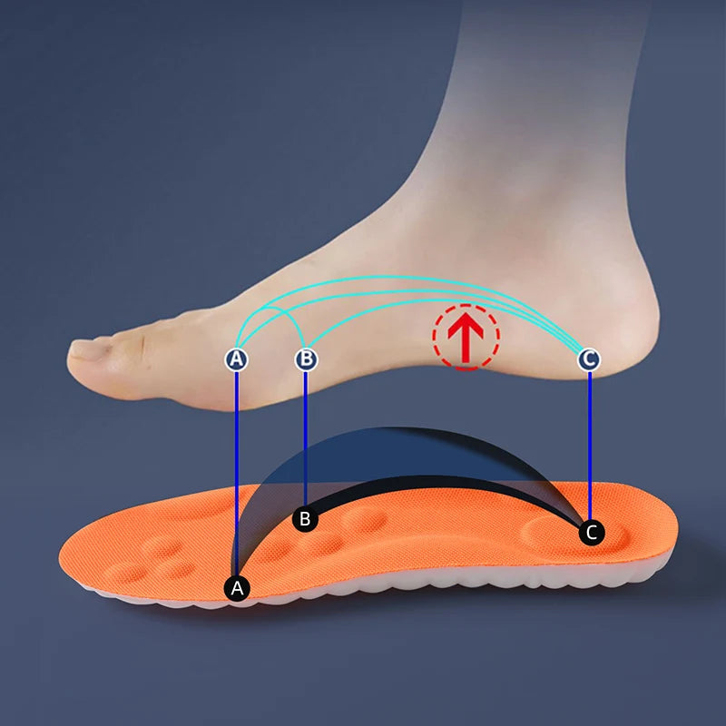 Semelles intérieures de Sport en Latex, 1/2/4 paires, coussinets de chaussures souples à haute élasticité, orthèses, respirantes, Absorption des chocs, coussin de soutien de la voûte plantaire