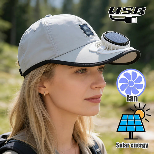 Casquette de baseball à énergie solaire - Chapeau d'été respirant en maille anti-UV pour hommes et femmes, idéal pour les activités de plein air