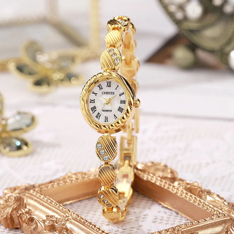 Montres de luxe pour femmes, Bracelets en cristal, marque haut de gamme, élégantes, or et argent, pour petite amie