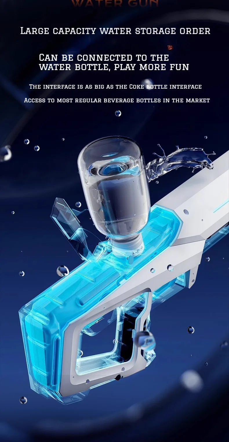 Pistolets à eau électriques de 42 cm pour adultes, haute pression, absorption automatique d'eau, jouets d'été pour la plage et la piscine, cadeaux pour enfants