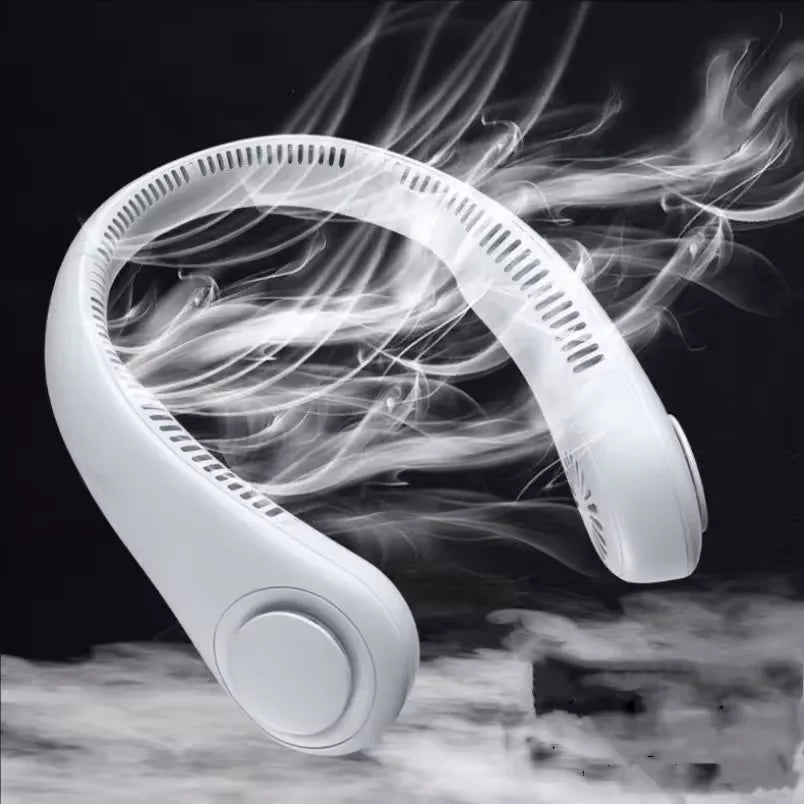 Ventilateur de cou mains libres, portable, rechargeable par USB, sans pales, silencieux, pour les voyages d'été, 3 vitesses, mini, longue autonomie