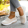 Chaussures orthopédiques pour femmes, chaussures de marche en tricot, respirantes, à enfiler, mocassins souples, baskets compensées antidérapantes, chaussures décontractées confortables