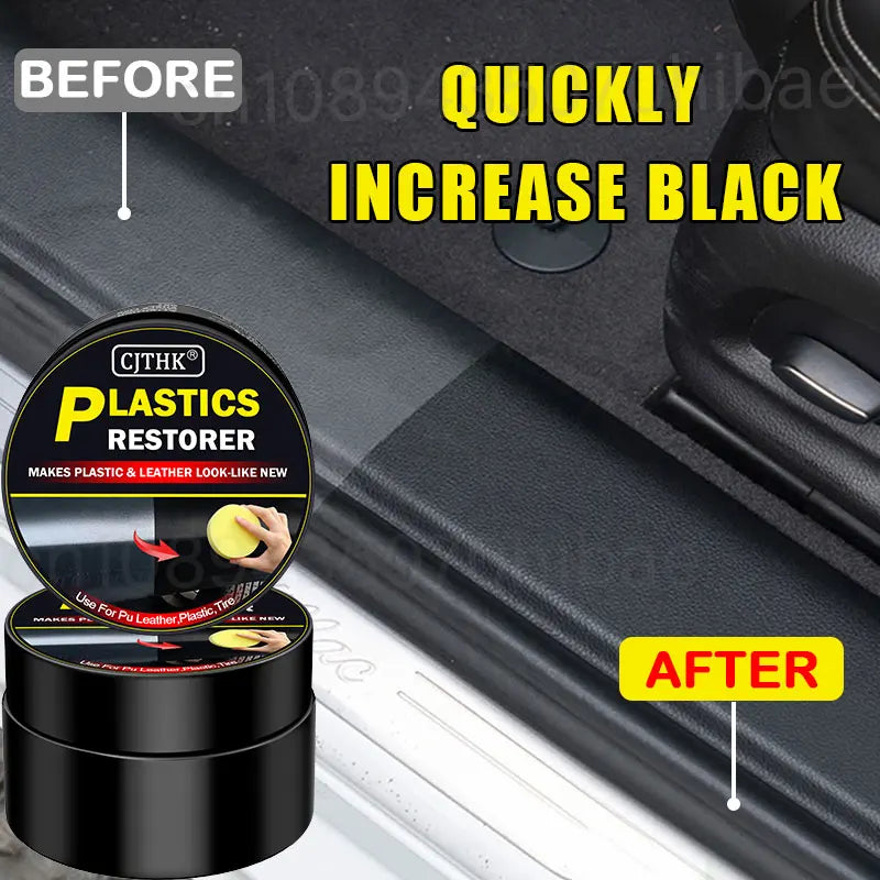 Restaurateur de plastique de voiture retour au noir brillant, produits de nettoyage de voiture, restauration du cuir et du plastique, rénovateur de revêtement de polissage et de réparation automobile