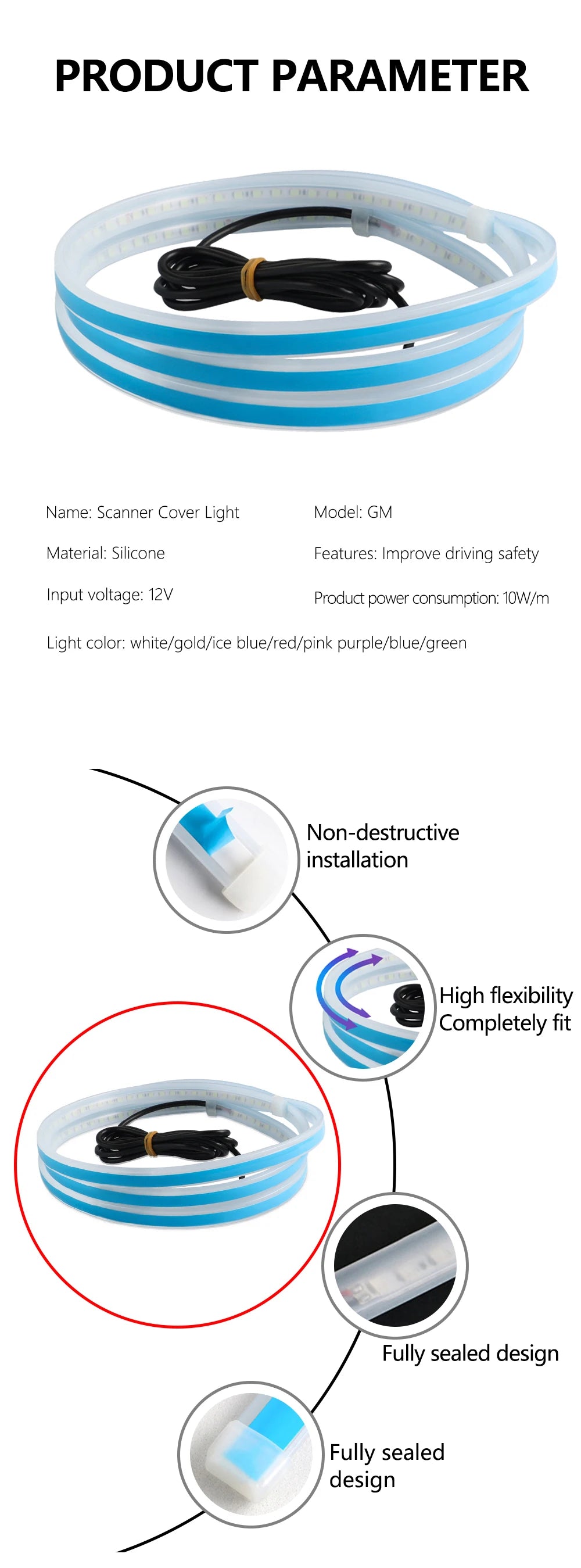 RXZ LED feux de jour balayage démarrage capot de voiture lumières décoratives DRL Auto moteur capot Guide lampe d'ambiance décorative 12V