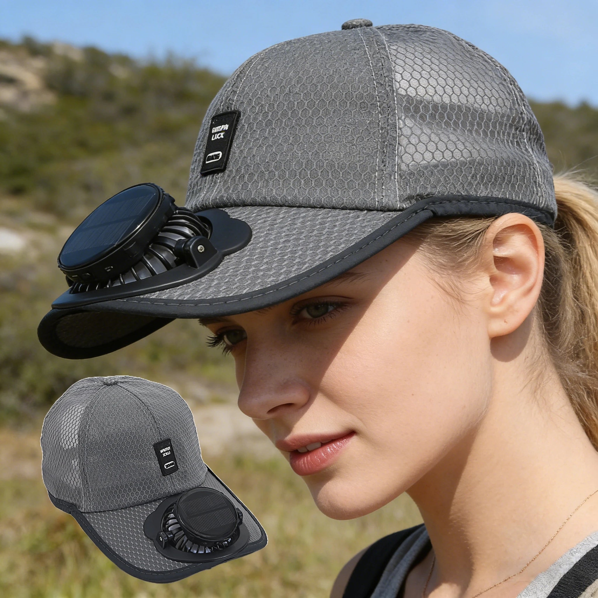 Casquette de baseball à énergie solaire - Chapeau d'été respirant en maille anti-UV pour hommes et femmes, idéal pour les activités de plein air