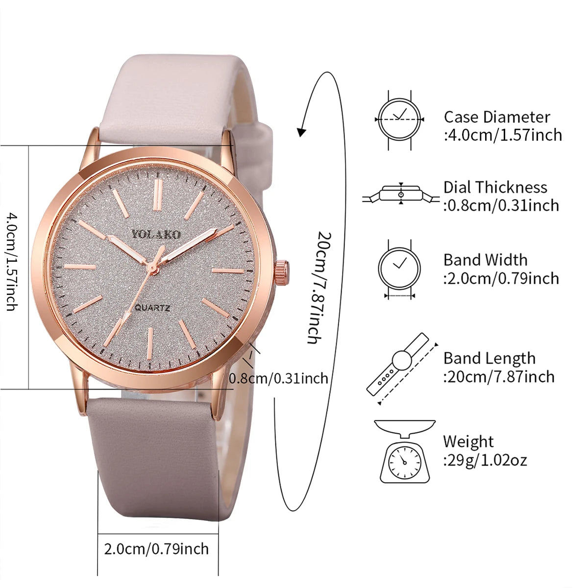 6 pièces/ensemble mode cadran givré montre à Quartz pour femmes bracelet en cuir montres coeur ensemble de bijoux (sans boîte)