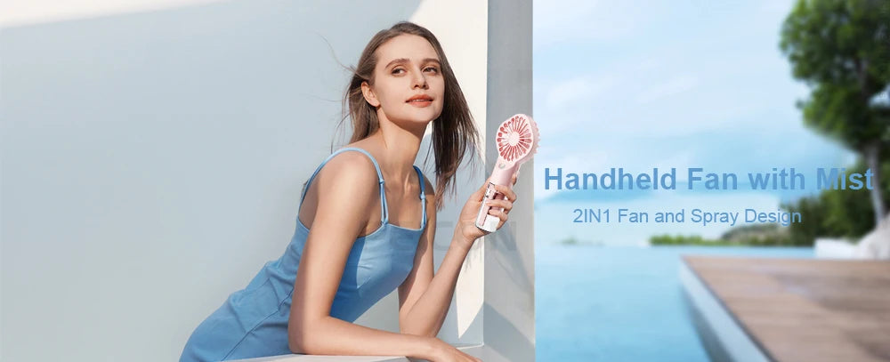 Ventilateur humidificateur Portable Mini ventilateur de brume portatif ventilateur portatif Rechargeable par USB avec humidificateur Mini ventilateur à main de jet d'eau