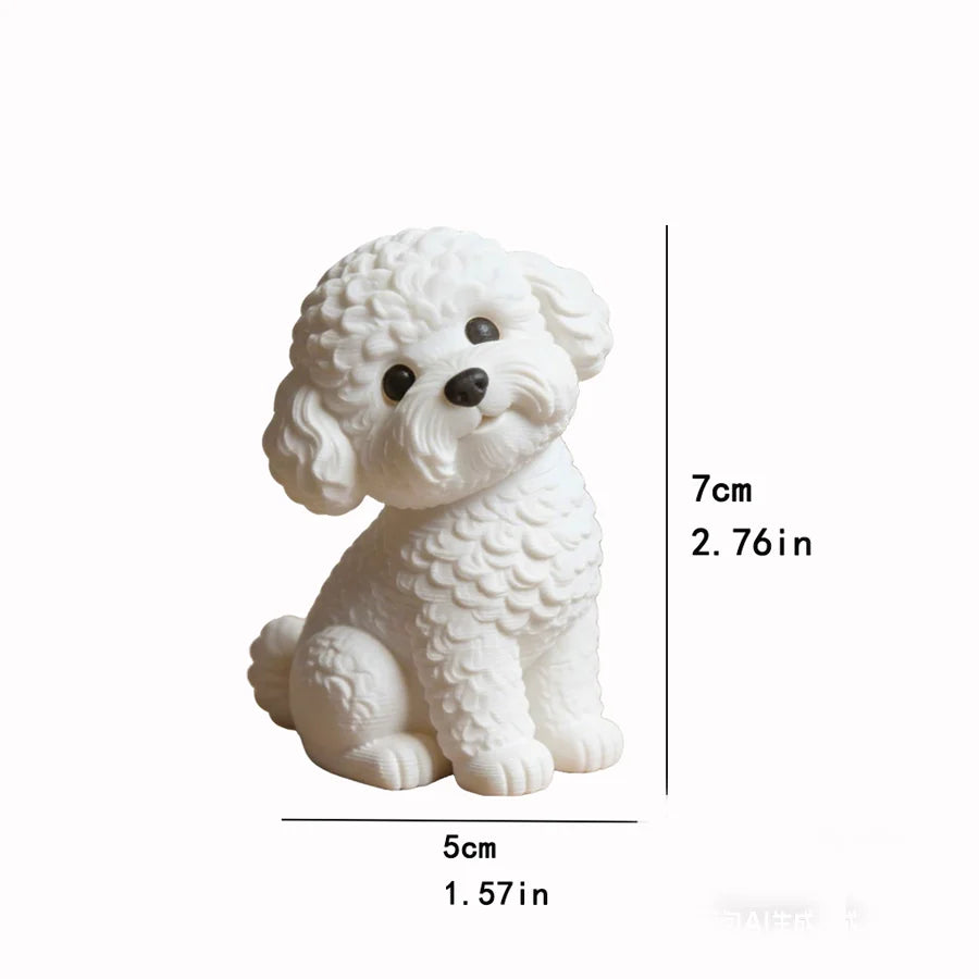 Ornements mignons pour chiens, figurines de chiens miniatures, décorations de chambre, décorations de scène, fournitures de mariage, décorations de bureau