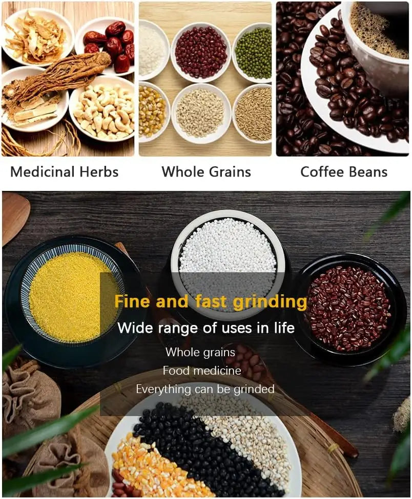 Moulin à grains multifonctionnel 4 lames pour cuisine, broyeur de café électrique domestique, mixeur de saveurs pour noix et haricots