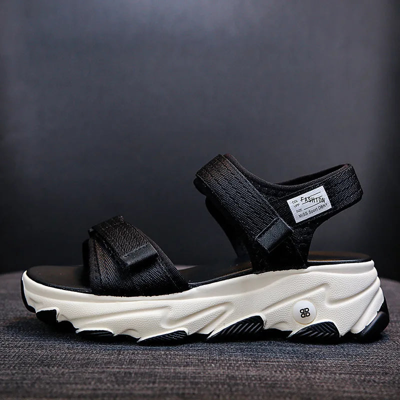 Sandales pour femmes, nouvelles chaussures d'été, style sport, mode décontractée, plateforme antidérapante, chaussures de plage antidérapantes, sandales