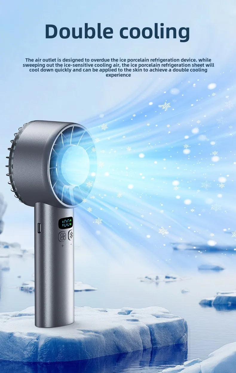 Ventilateur portatif à refroidissement rapide, mini ventilateur USB rechargeable, pliable, pour voyage, camping, extérieur.