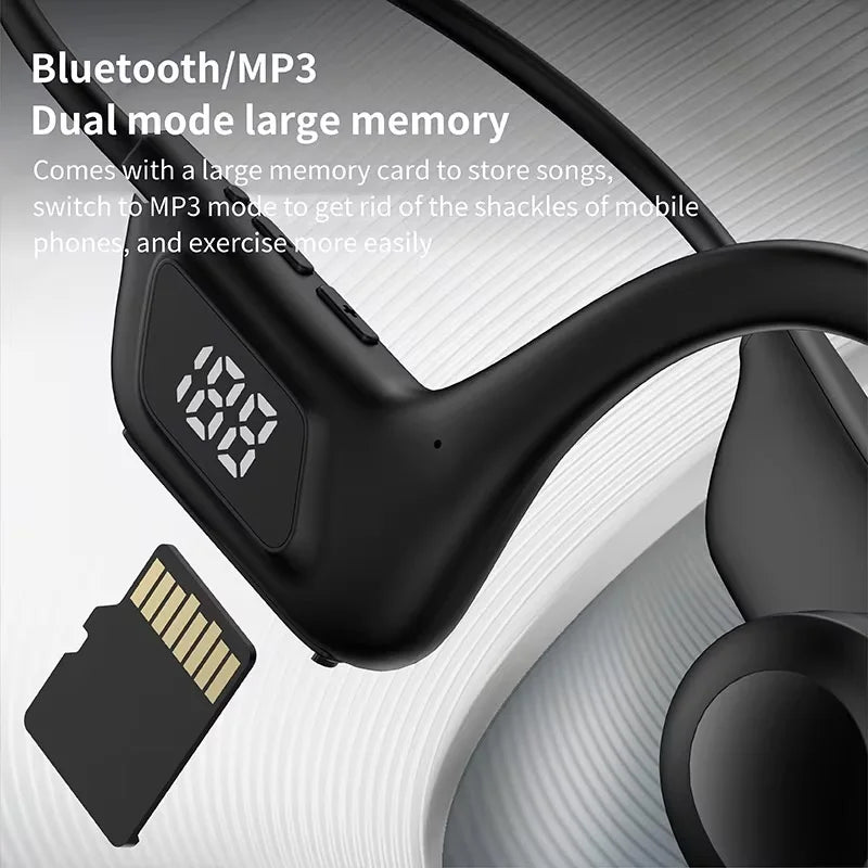 Écouteurs sans fil à Conduction osseuse, oreillettes de Sport, de natation, compatibles Bluetooth, mains libres, avec micro, pour la course à pied, X7