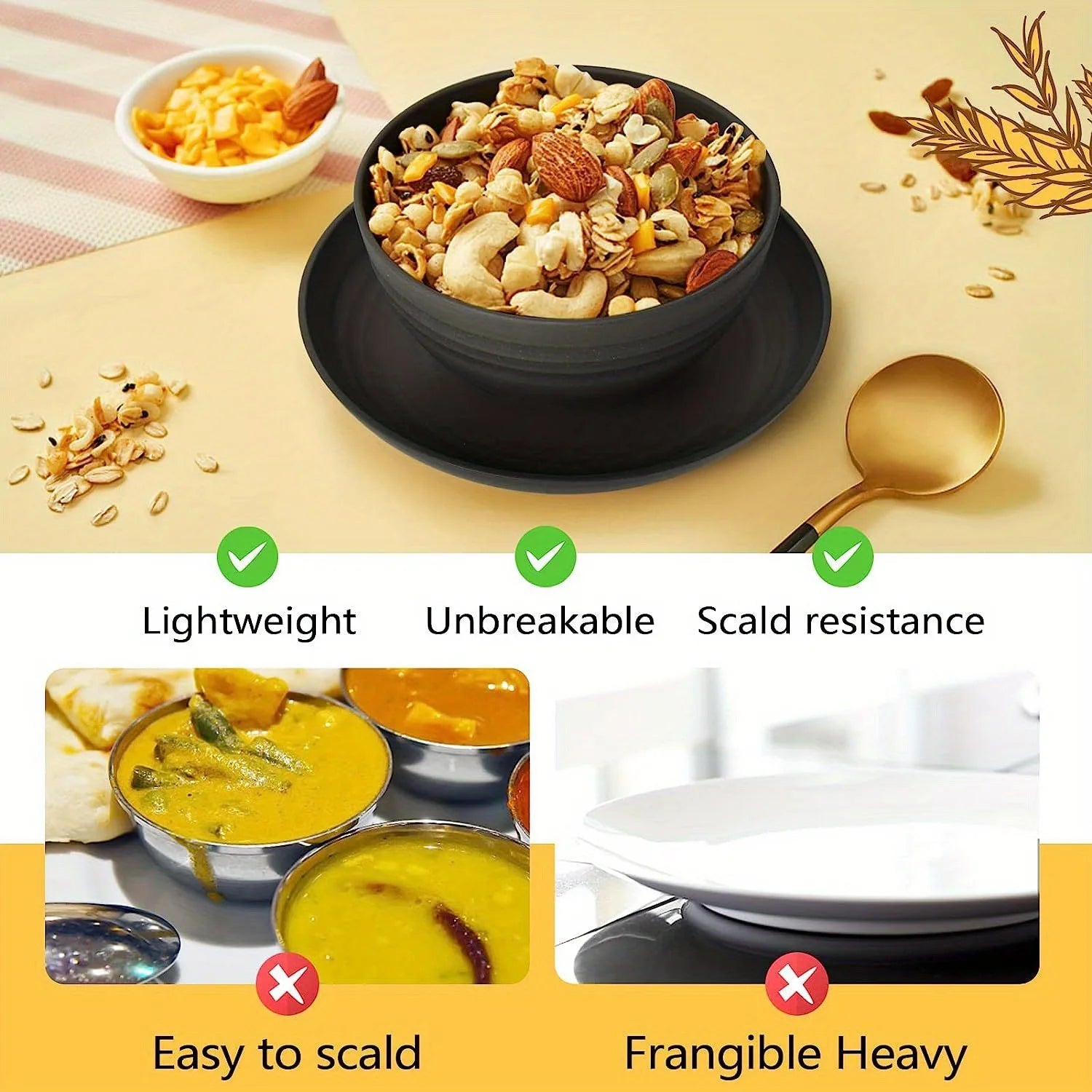 Nouveau 16 pièces/ensemble d'assiettes à repas Non fragiles, plats en paille de blé, ensemble de vaisselle, lave-vaisselle à micro-ondes, vaisselle sûre et réutilisable