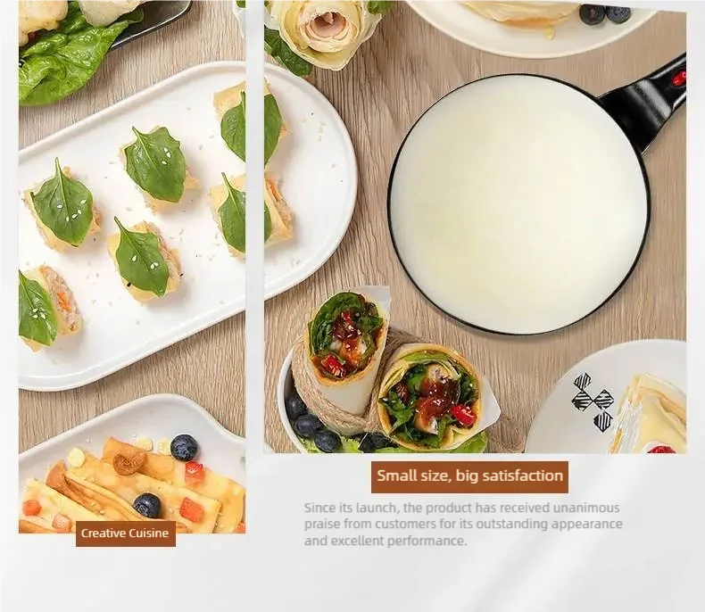 Crêpière électrique Machine à gâteaux petit déjeuner Pizza boulanger crêpes poêle antiadhésive poêle chinoise rouleau de printemps poêle de cuisson