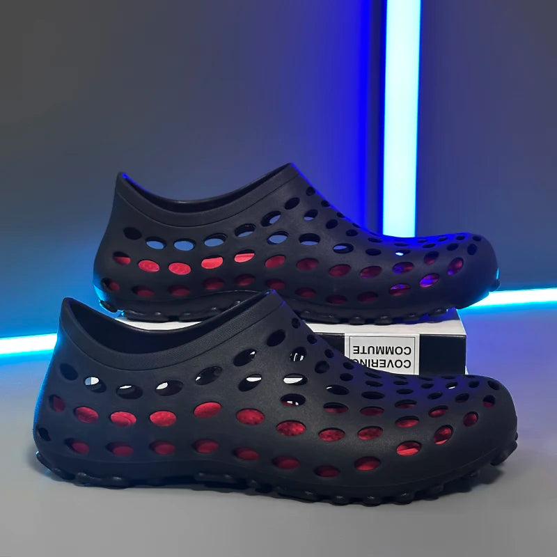 Sandales pour hommes Été 2026 Antidérapantes Résistantes à l'usure Chaussures ajourées à couvrance totale Chaussures de pêche et de wading pour hommes en extérieur