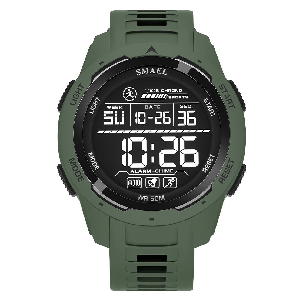 SMAEL-Montre-bracelet numérique étanche à LED pour homme, chronomètre lumineux, montres de sport, 50m, 8105