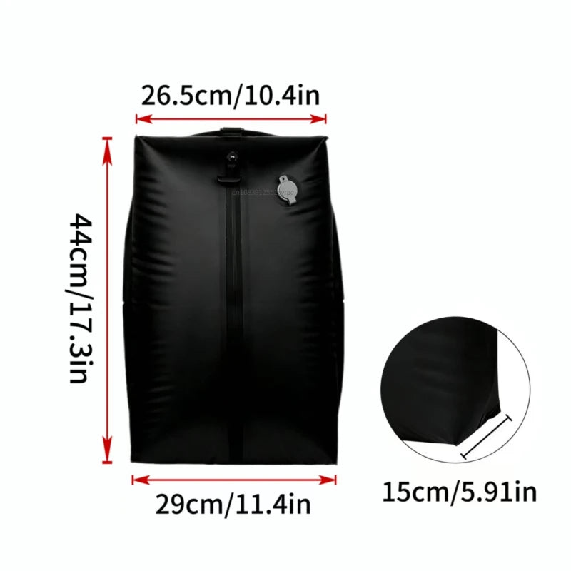 Sac de compression sous vide pour bagages de 17 L, réutilisable, imperméable, anti-poussière, économise 60 % d'espace, sac de voyage sous vide, sacs de rangement